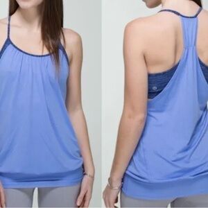Lululemon No Limits Yoga 4 Layered Tank Lullaby / Wee Are From Space Cadet Blue